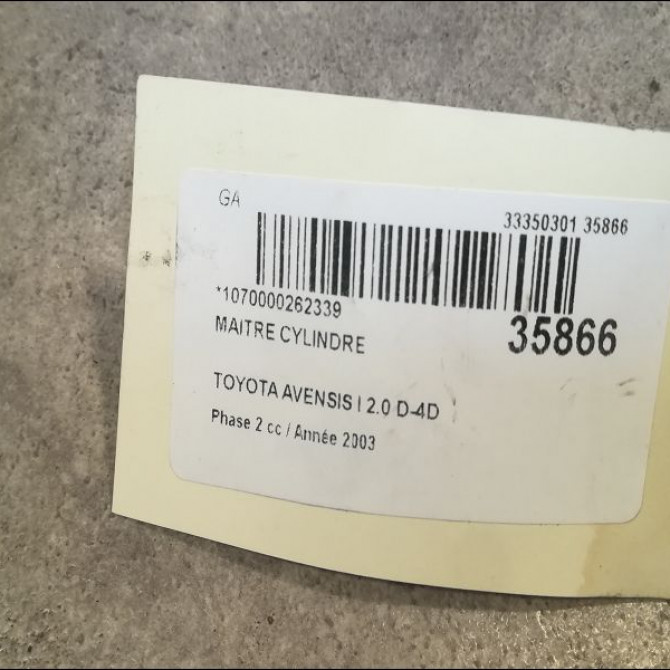 Maitre cylindre occasion TOYOTA AVENSIS I Phase 2 09-2000->05-2003 2.0 D-4D 4720105110 2