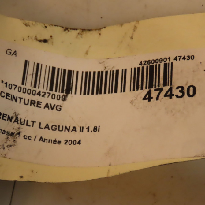 Ceinture avant gauche occasion RENAULT LAGUNA II Phase 1 11-2000->03-2005 1.8i 117ch 8200687426 4