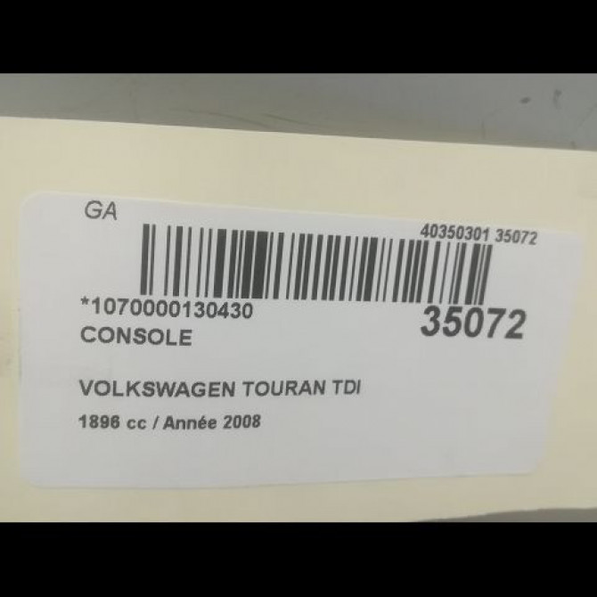 Console occasion VOLKSWAGEN TOURAN I Phase 2 11-2006->09-2010 1.9 TDI 105ch 1T0863679D3U6 3
