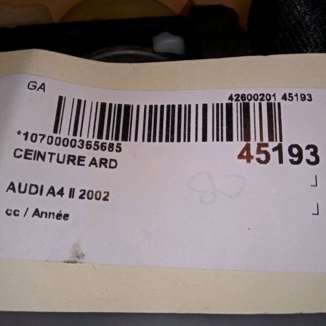 Ceinture arrière droite occasion AUDI A4 II 8E5857805MV04 4