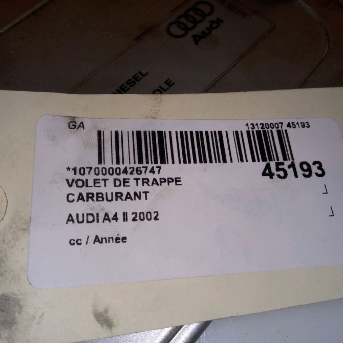 Volet de trappe carburant occasion AUDI A4 II 8E0809905B 4