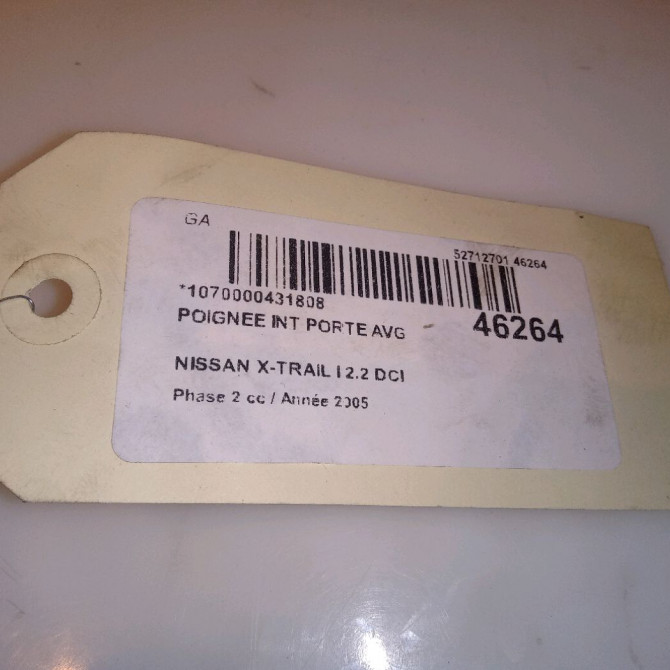 Poignee int porte avg occasion NISSAN X-TRAIL I Phase 2 01-2004->11-2007 2.2 DCI 806718H30A 4