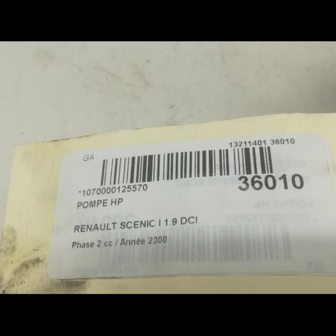 Pompe hp occasion RENAULT SCENIC I Phase 2 08-1999->06-2003 1.9 DCI 100ch 4