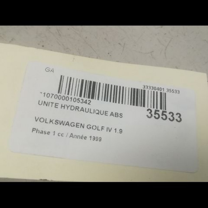 Unité hydraulique ABS occasion VOLKSWAGEN GOLF IV GOLF IV Phase 1 1998-01-01->2005-06-30 1.9 TDI 110ch 1J0698517A 4