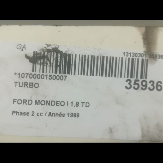 Turbo occasion FORD MONDEO I Phase 2 10-1996->09-2000 1.8 TD 1107642 3