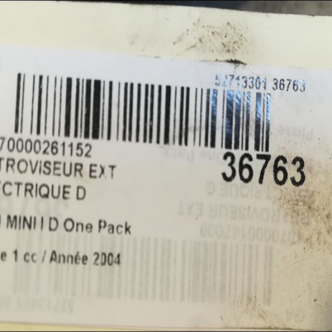 Retroviseur exterieur electrique droit occasion MINI MINI I Phase 1 09-2001->07-2004 D One Pack 51167192470 3