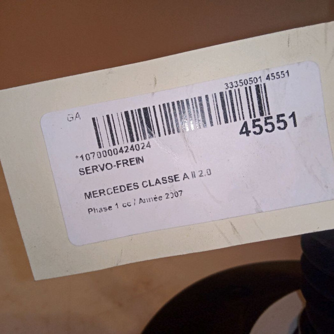 Servo-frein occasion MERCEDES CLASSE A II Phase 1 12-2004->04-2008 2.0 CDI 16v 110ch 1694301630 4