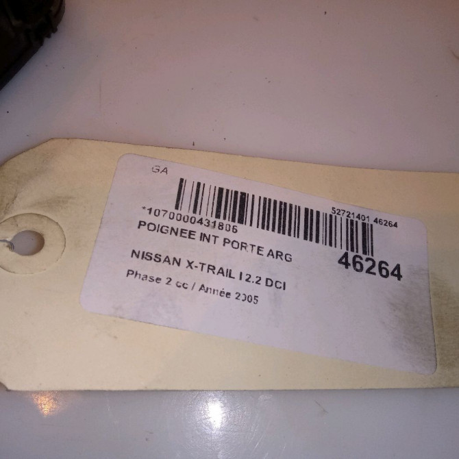 Poignee int porte arg occasion NISSAN X-TRAIL I Phase 2 01-2004->11-2007 2.2 DCI 806718H30A 4