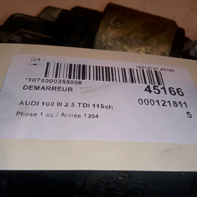 Démarreur occasion AUDI 100 III Phase 1 01-1991->06-1994 2.5 TDI 115ch 7