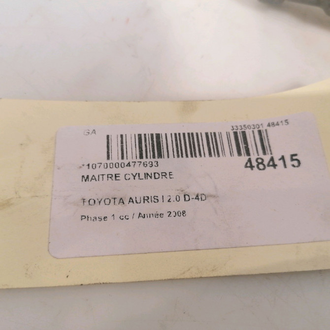 Maitre cylindre occasion TOYOTA AURIS I Phase 1 03-2007->03-2010 2.0 D-4D 4720109500 4