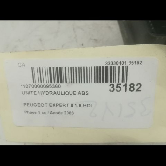 Unité hydraulique ABS occasion PEUGEOT EXPERT II Phase 1 01-2007->... 1.6 HDI 90ch 4541EP 3