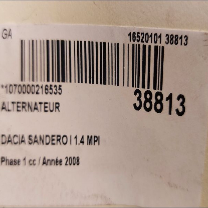 Alternateur occasion DACIA SANDERO I Phase 1 06-2008->10-2012 1.4 MPI 75ch 231006006R 4