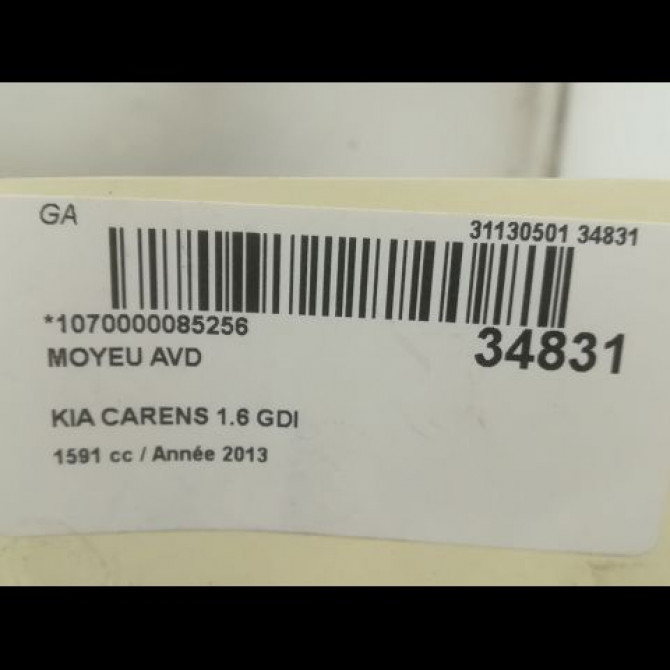 Moyeu avd occasion KIA CARENS IV Phase 1 02-2013->... 1.6 GDI 135ch 5172038110 3