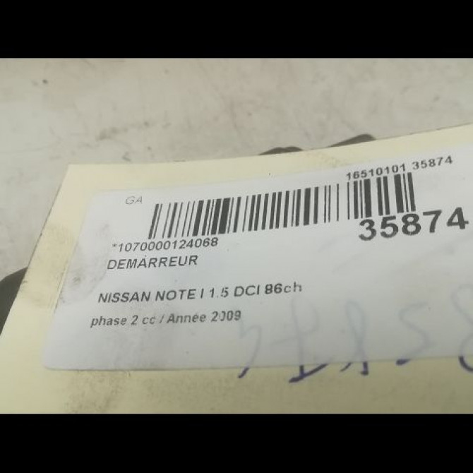 Démarreur occasion NISSAN NOTE I phase 2 03-2009->02-2014 1.5 DCI 86ch 2330000Q1M 5