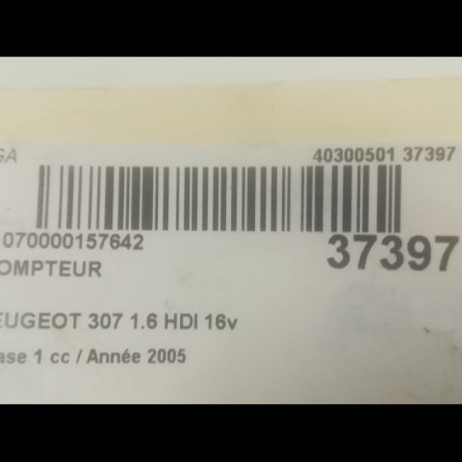 Compteur occasion PEUGEOT 307 Phase 1 04-2001->06-2005 1.6 HDI 16v 110ch 6103J5 3