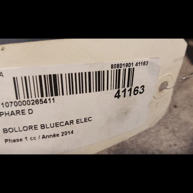 Phare droit occasion BOLLORE BLUECAR Phase 1 01-2011->... ELEC 3