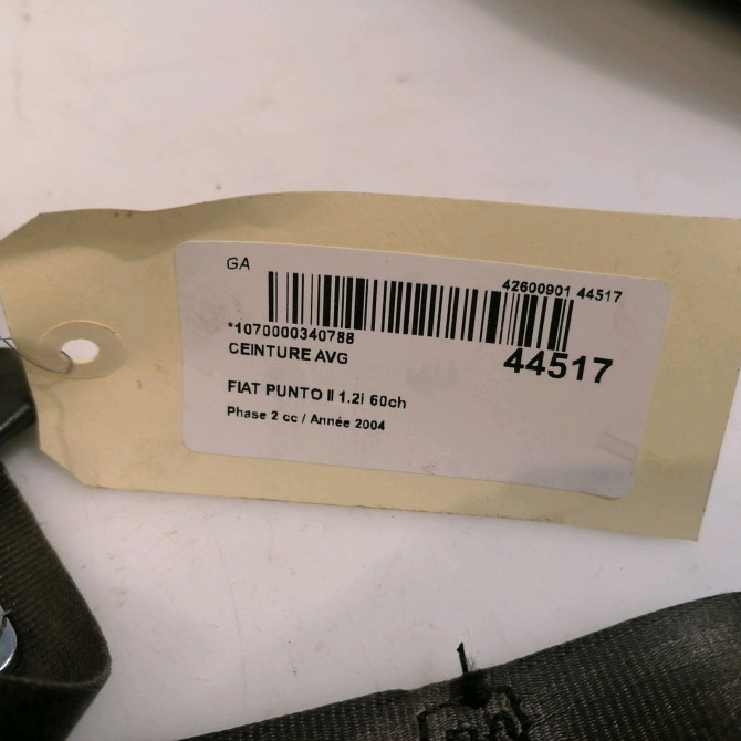 Ceinture avant gauche occasion FIAT PUNTO II Phase 2 05-2003->10-2009 1.2i 60ch 735347169 4