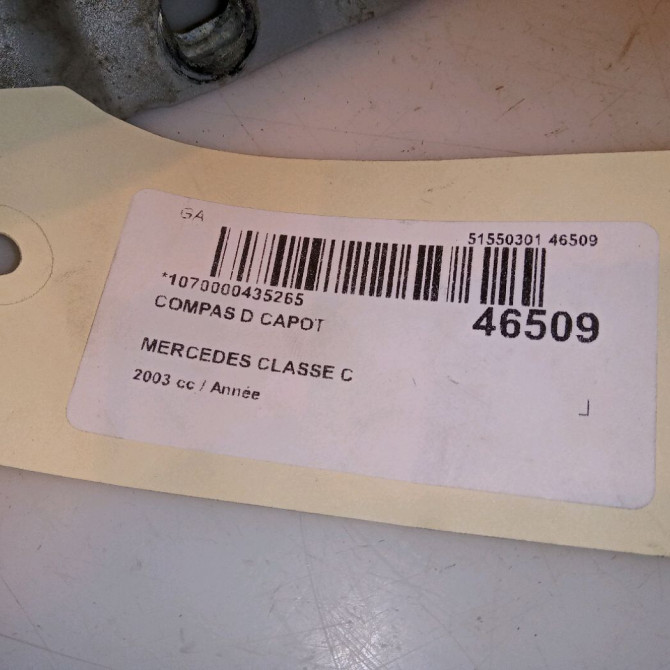 Compas d capot occasion MERCEDES CLASSE C COUPE SPORT II Phase 1 03-2001->03-2004 2038800428 5