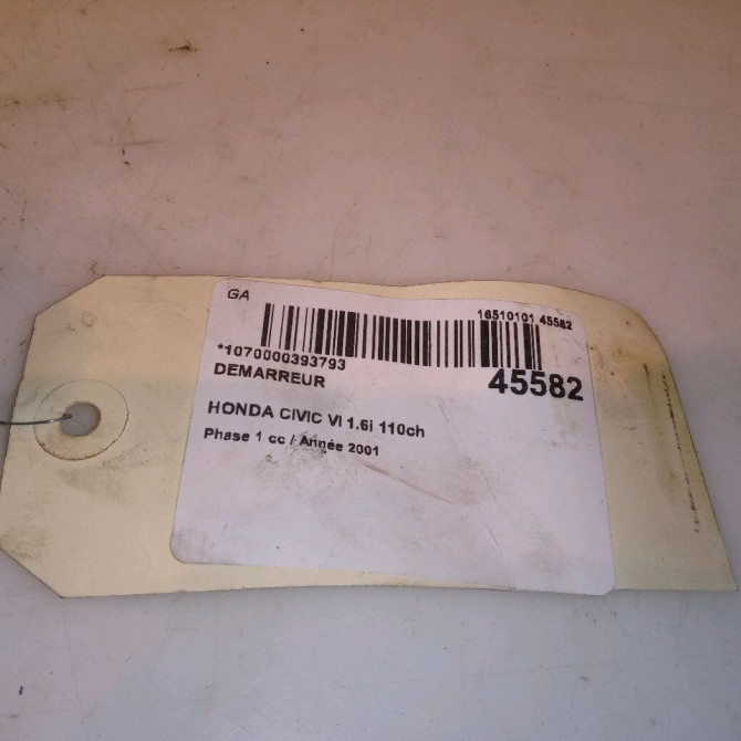 Démarreur occasion HONDA CIVIC VI Phase 1 03-2001->12-2003 1.6i 110ch 31200PLRA52 7