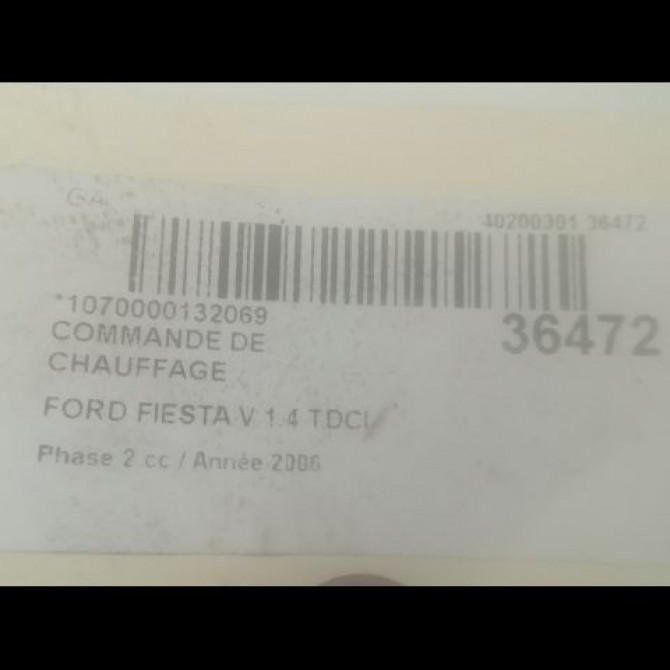 Commande de chauffage occasion FORD FIESTA V Phase 2 10-2005->10-2008 1.4 TDCI 3
