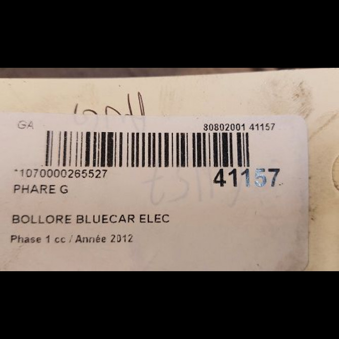 Phare gauche occasion BOLLORE BLUECAR Phase 1 01-2011->... ELEC 3