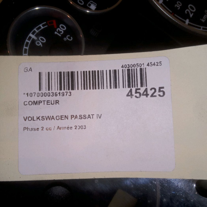 Compteur occasion VOLKSWAGEN PASSAT IV Phase 2 10-2000->03-2005 1.9 TDI 130ch 3B0920849AX 6