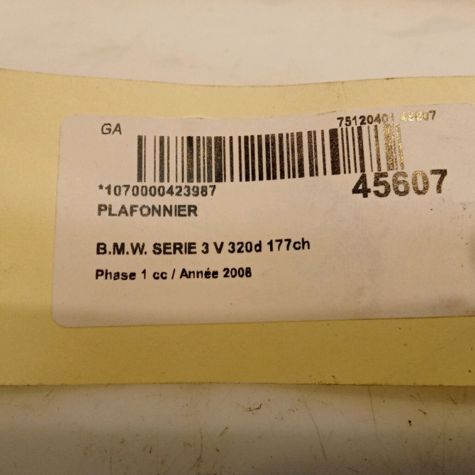 Plafonnier occasion B.M.W. SERIE 3 V Phase 1 03-2005->09-2008 320d 177ch 4