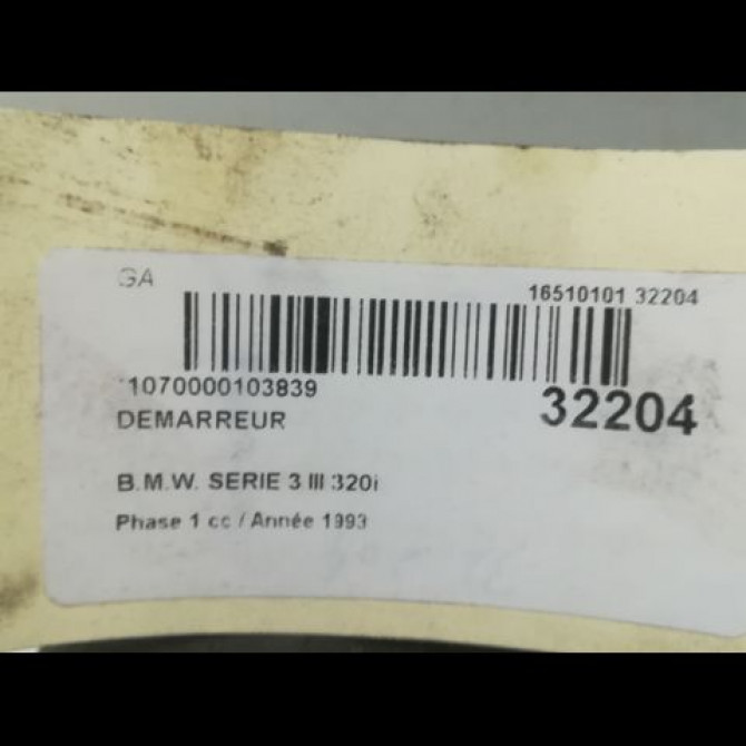 Démarreur occasion B.M.W. SERIE 3 III Phase 1 01-1991->04-1998 320i 4
