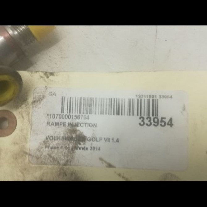 Rampe injection occasion VOLKSWAGEN GOLF VII GOLF VII Phase 1 2012-10-01->2017-06-30 1.4 TSI 150ch 4E133320D 2