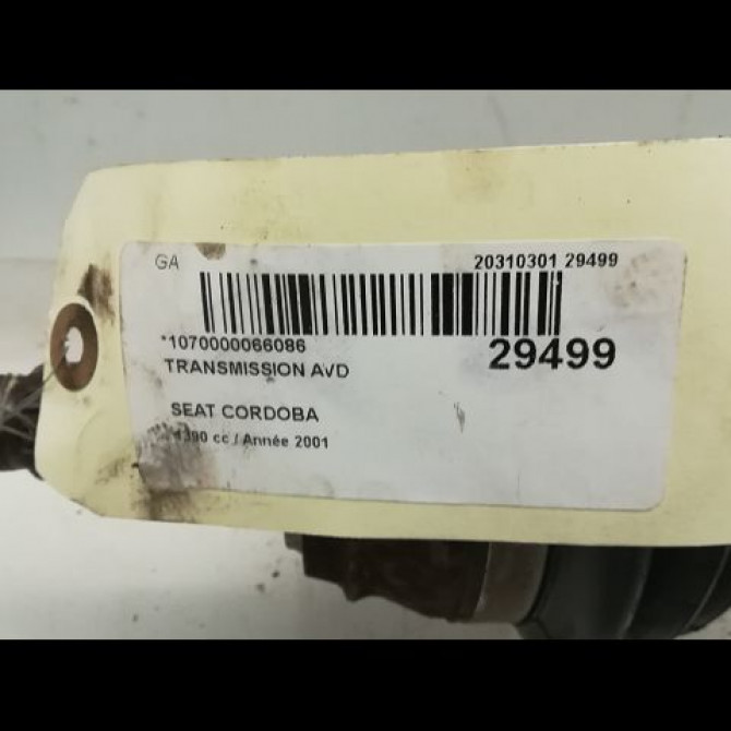 Transmission avant droite occasion SEAT CORDOBA I Phase 2 09-1999->10-2002 6K0407452DX 4