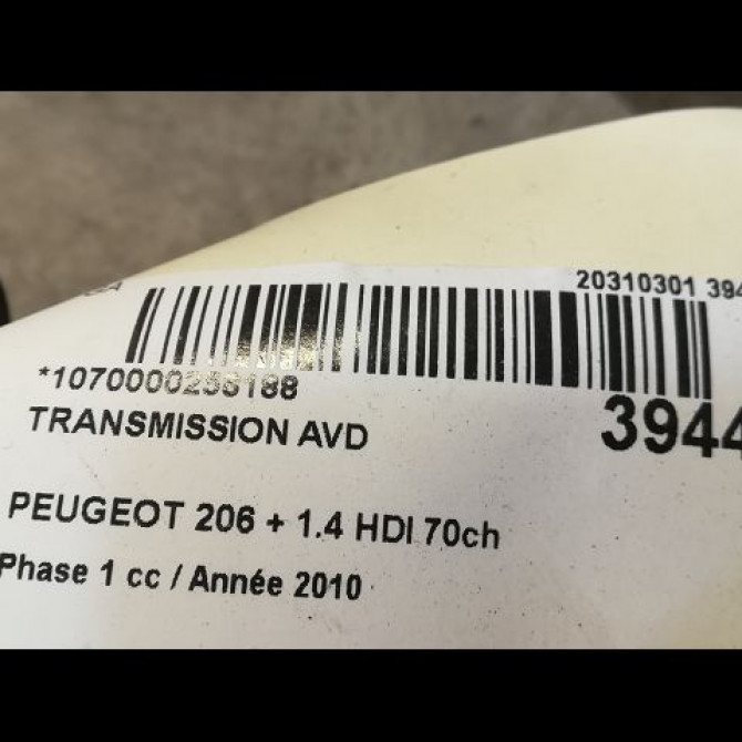 Transmission avant droite occasion PEUGEOT 206 + Phase 1 03-2009->05-2013 1.4 HDI 70ch 3273YC 5