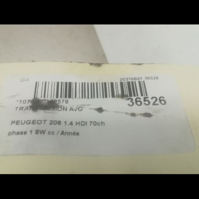 Transmission avant gauche occasion PEUGEOT 206 206 phase 1 SW 2002-06-01->2006-12-31 1.4 HDI 70ch 32728E 4