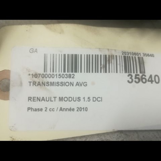 Transmission avant gauche occasion RENAULT MODUS Phase 2 01-2008->12-2012 1.5 DCI 75ch 8201055669 4