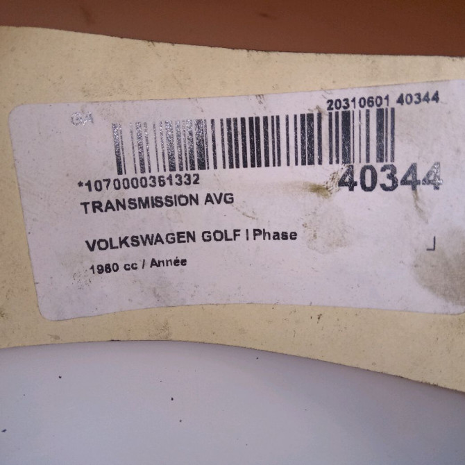 Transmission avant gauche occasion VOLKSWAGEN GOLF I Phase 2 07-1980->01-1984 3