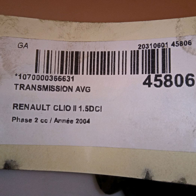 Transmission avant gauche occasion RENAULT CLIO II Phase 2 06-2001->07-2006 1.5DCI 100ch 8200255027 3