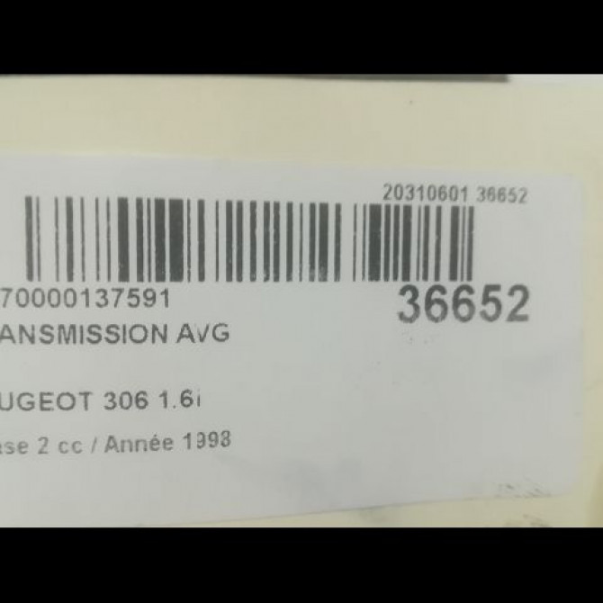 Transmission avant gauche occasion PEUGEOT 306 Phase 2 04-1997->03-2002 1.6i 32723G 4