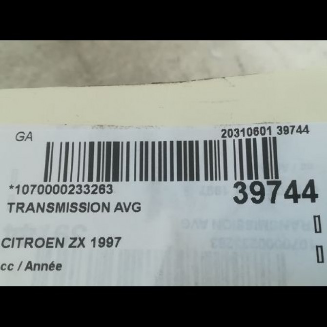 Transmission avant gauche occasion CITROEN ZX 4