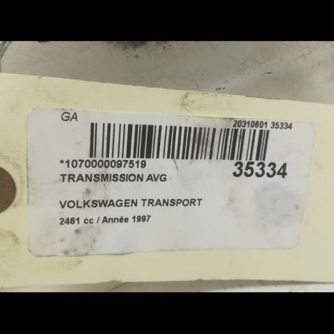 Transmission avant gauche occasion VOLKSWAGEN TRANSPORTER IV Phase 2 03-1996->06-2003 2.5 TDI 102ch 4