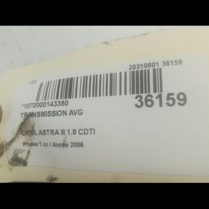 Transmission avant gauche occasion OPEL ASTRA III ASTRA III Phase 1 2004-04-01->2006-12-31 1.9 CDTI 120ch 24462251 4