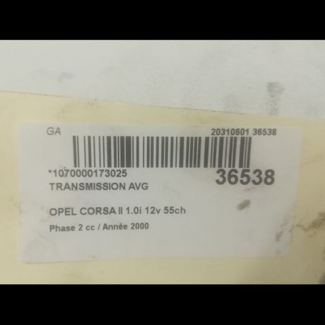 Transmission avant gauche occasion OPEL CORSA II Phase 2 04-1997->10-2000 1.0i 12v 55ch 26073422 4