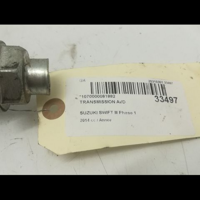 Transmission avant droite occasion SUZUKI SWIFT IV Phase 1 09-2010->... 1.2 VVT 94ch 4410168L02 4