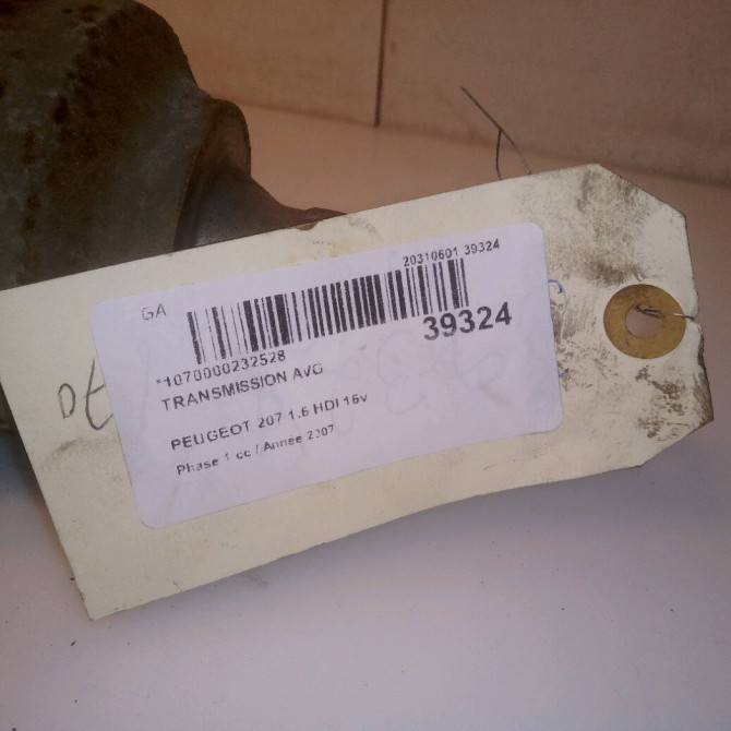 Transmission avant gauche occasion PEUGEOT 207 Phase 1 04-2006->06-2013 1.6 HDI 16v 90ch 5