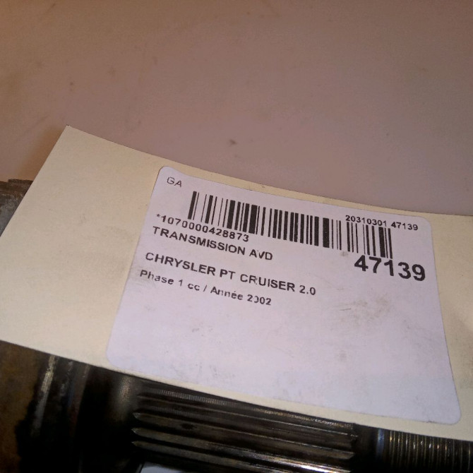 Transmission avant droite occasion CHRYSLER PT CRUISER Phase 1 09-2000->12-2005 2.0 141ch R4668936AC 5