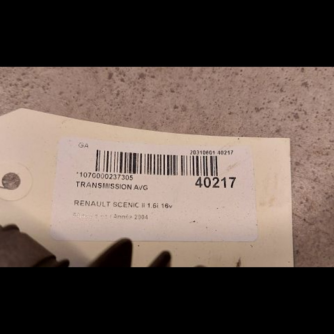 Transmission avant gauche occasion RENAULT SCENIC II Phase 1 03-2004->09-2006 1.6i 16v 8200531908 4