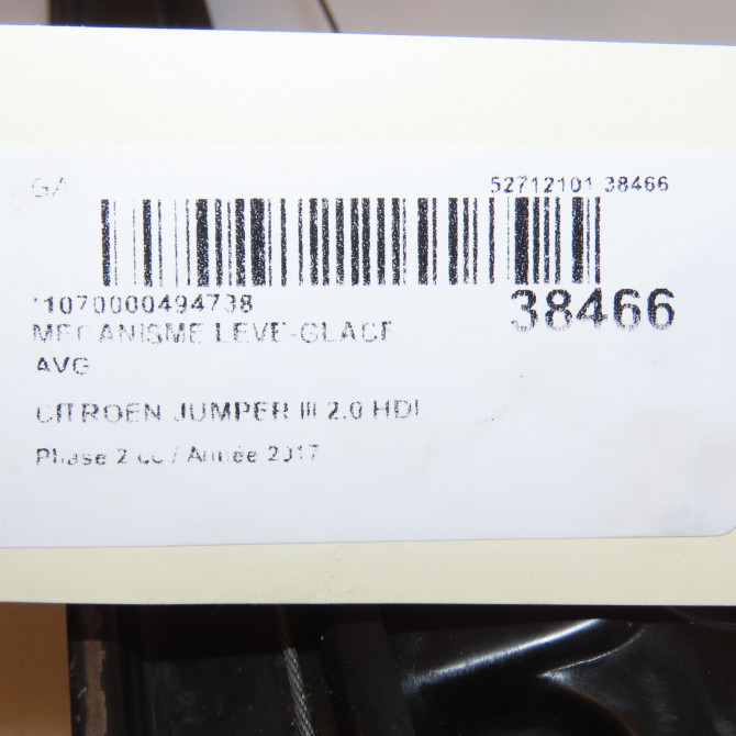 Mécanisme lève-glace avant gauche occasion CITROEN JUMPER III Phase 2 06-2014->... 2.0 HDI 130ch 1650899280 4