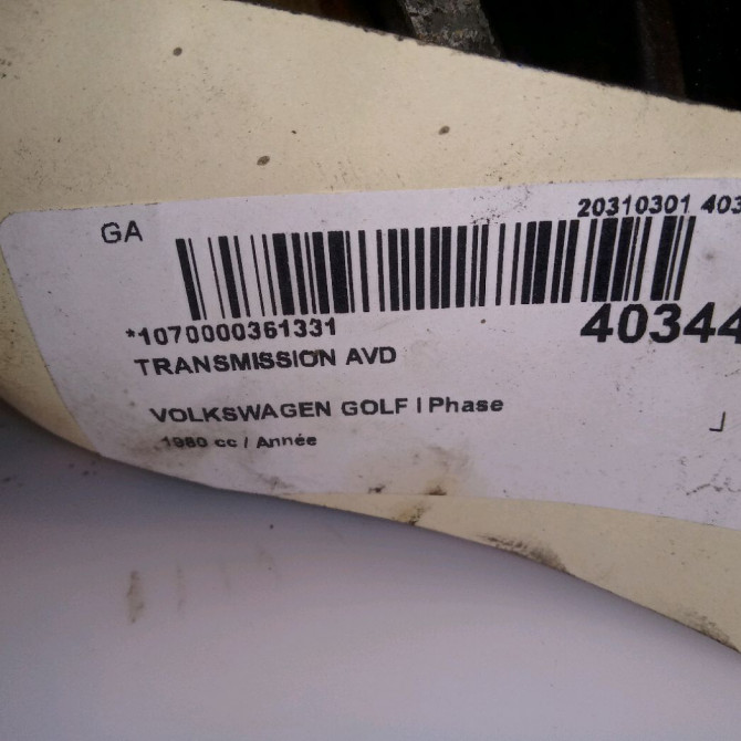 Transmission avant droite occasion VOLKSWAGEN GOLF I Phase 2 07-1980->01-1984 3