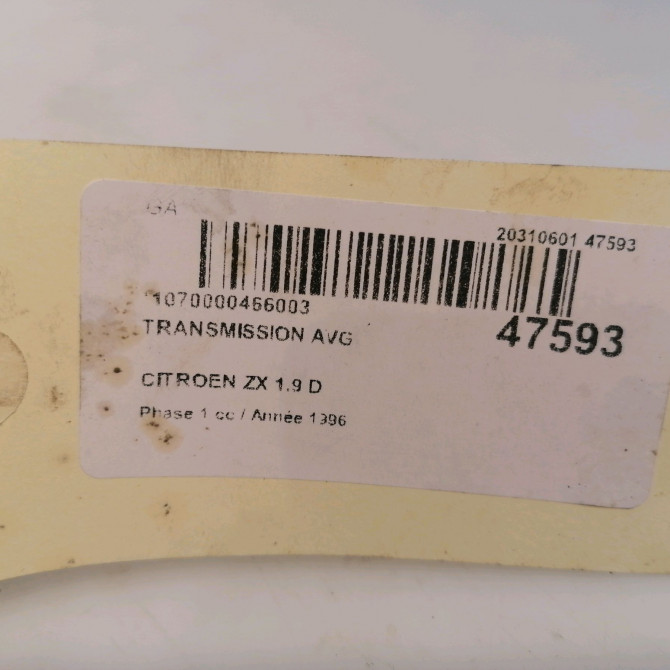 Transmission avant gauche occasion CITROEN ZX Phase 1 05-1992->06-1994 1.9 D 96177248 5