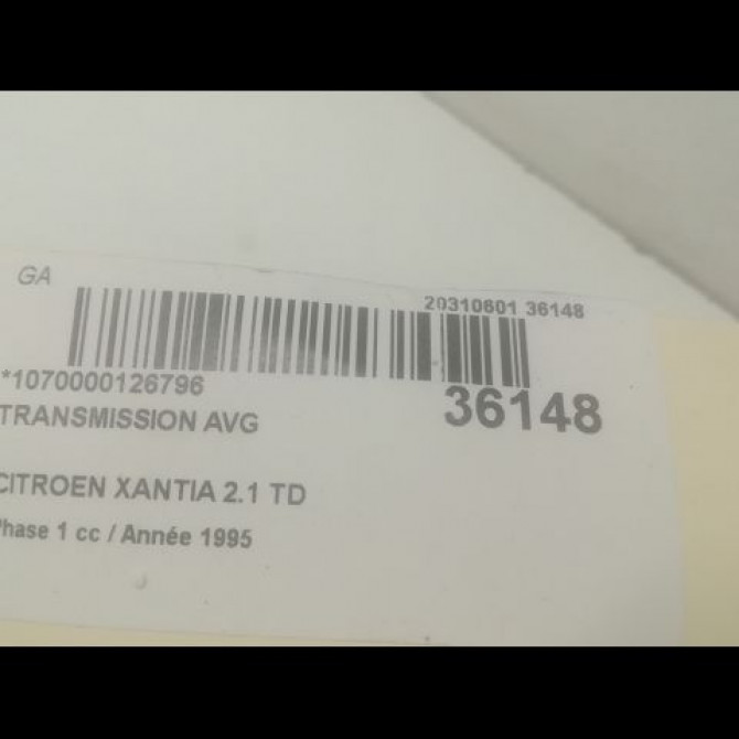 Transmission avant gauche occasion CITROEN XANTIA Phase 1 03-1993->06-1998 2.1 TD 3273Z9 4