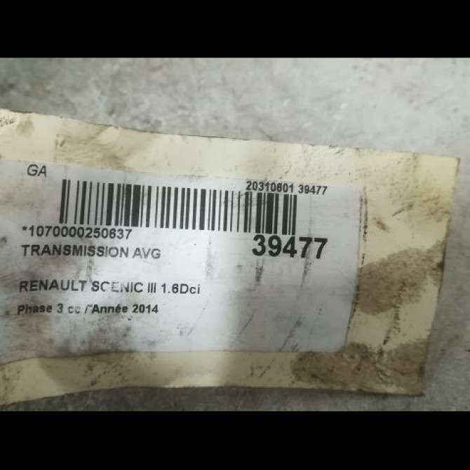 Transmission avant gauche occasion RENAULT SCENIC III Phase 3 04-2013->... 1.6Dci 130ch 8200725512 4