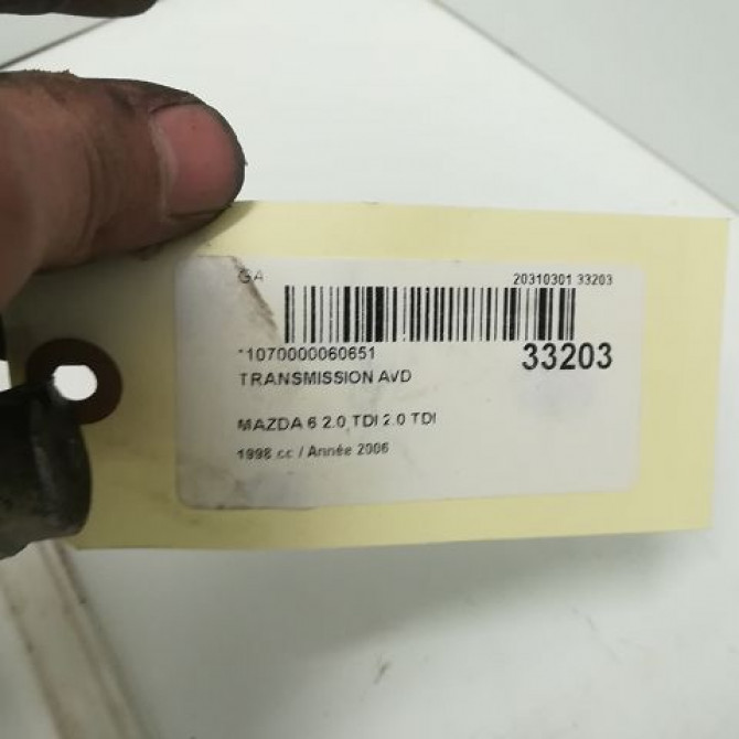 Transmission avant droite occasion MAZDA 6 I Phase 2 06-2005->10-2008 2.0 MZR-CD 143ch GD552550XC 4